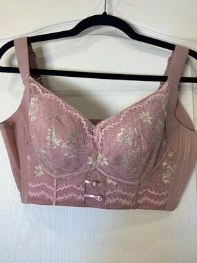 Blush Pink Lace‎ Support Bra 40/90 Underwire Full Support Shapewear Bra
